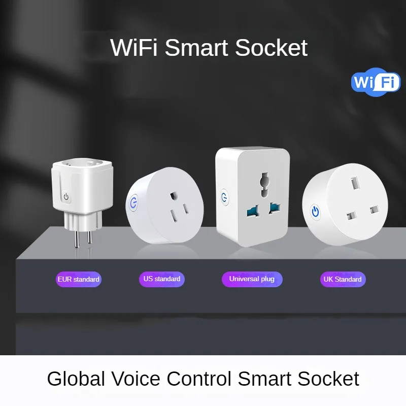 

Smart Socket US And BRA Standard Two Control Three Hole Plug Wireless Conversion Socket UK EUR Standard 16A wifi Socket