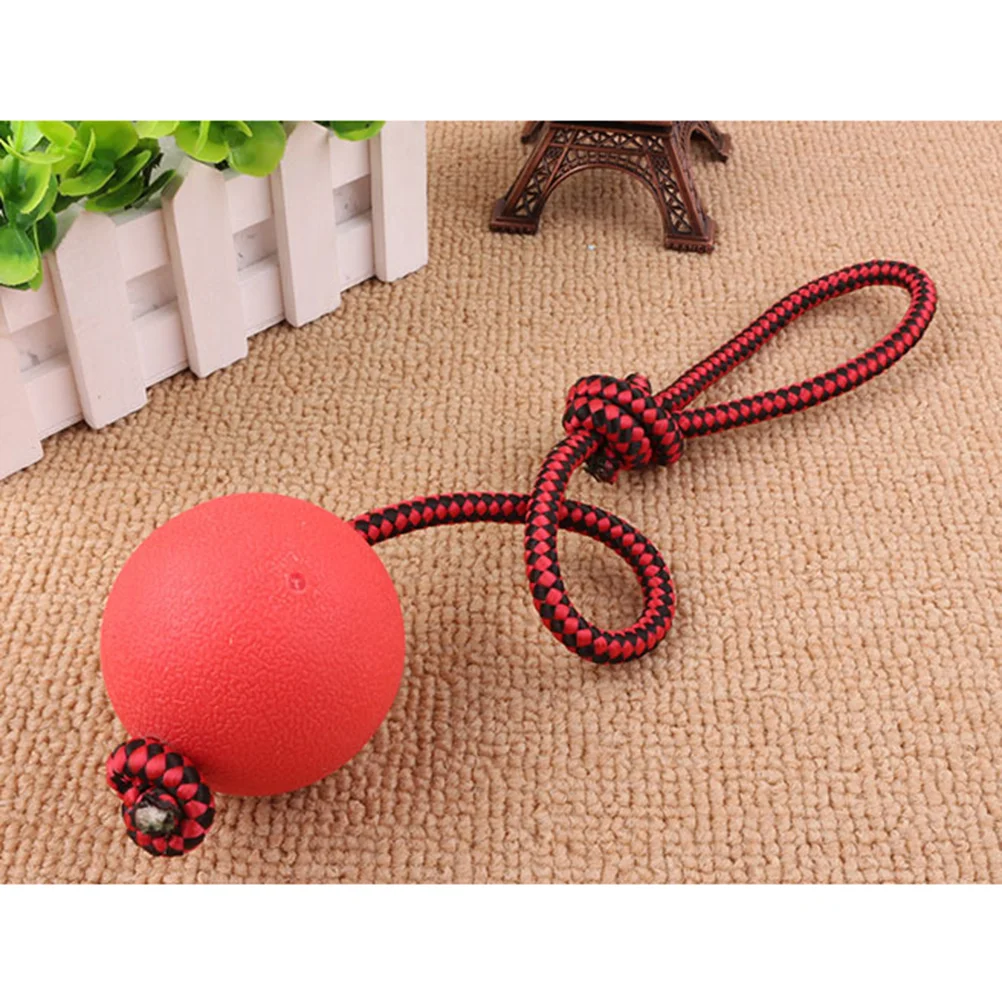 

Pet Toy Ball Elastic Solid Ball Bite-Resistant Pets Supplies for Dog (Red)