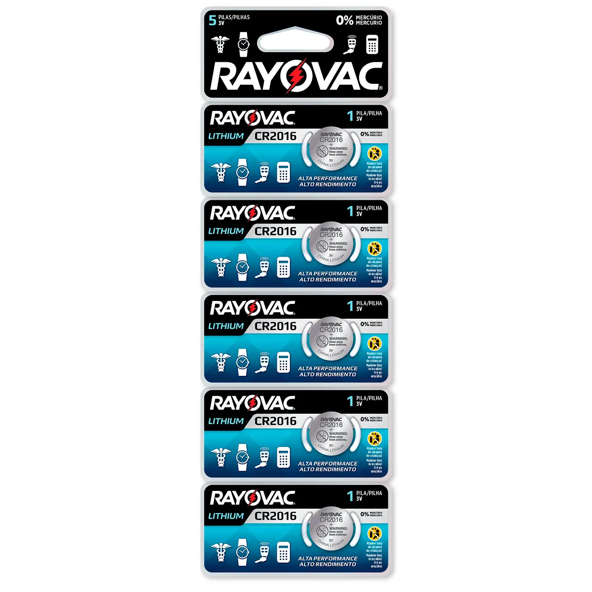 

LITHIUM BATTERY 3V CARTELL WITH 5 CR2016