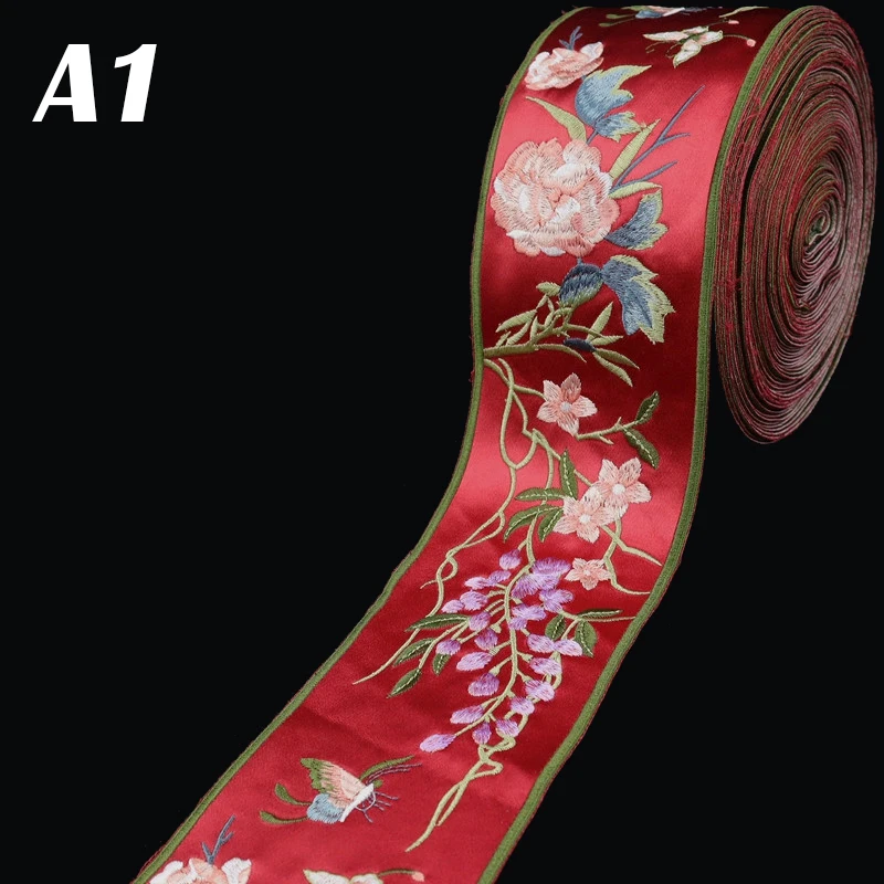 1 м китайская вышитая лямка в стиле ретро кружевная бейка с вышивкой для DIY