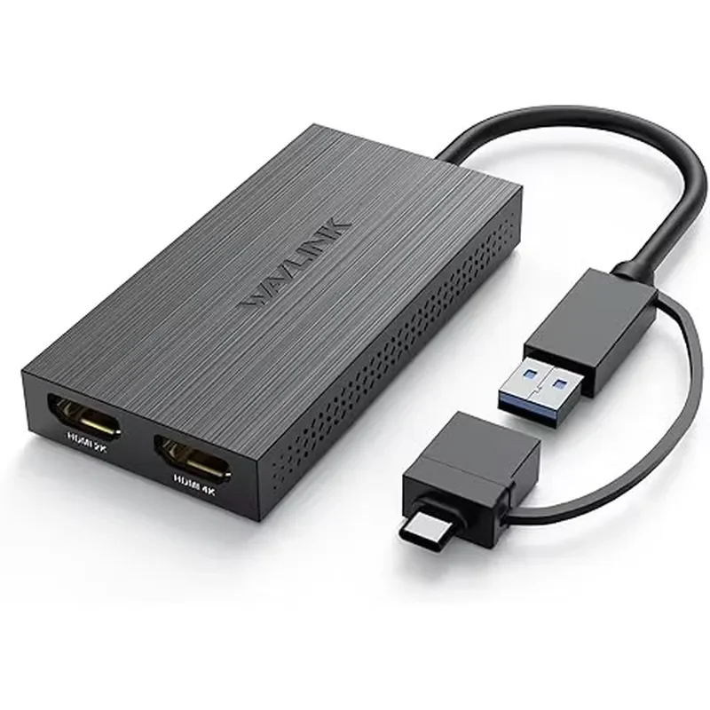 Фото Адаптер FJGEAR Dual 4K DisplayLink |   USB-C/3.0 адаптер для видеокарты с 2 портами для дублирования и расширения экрана Ultra HD №5
