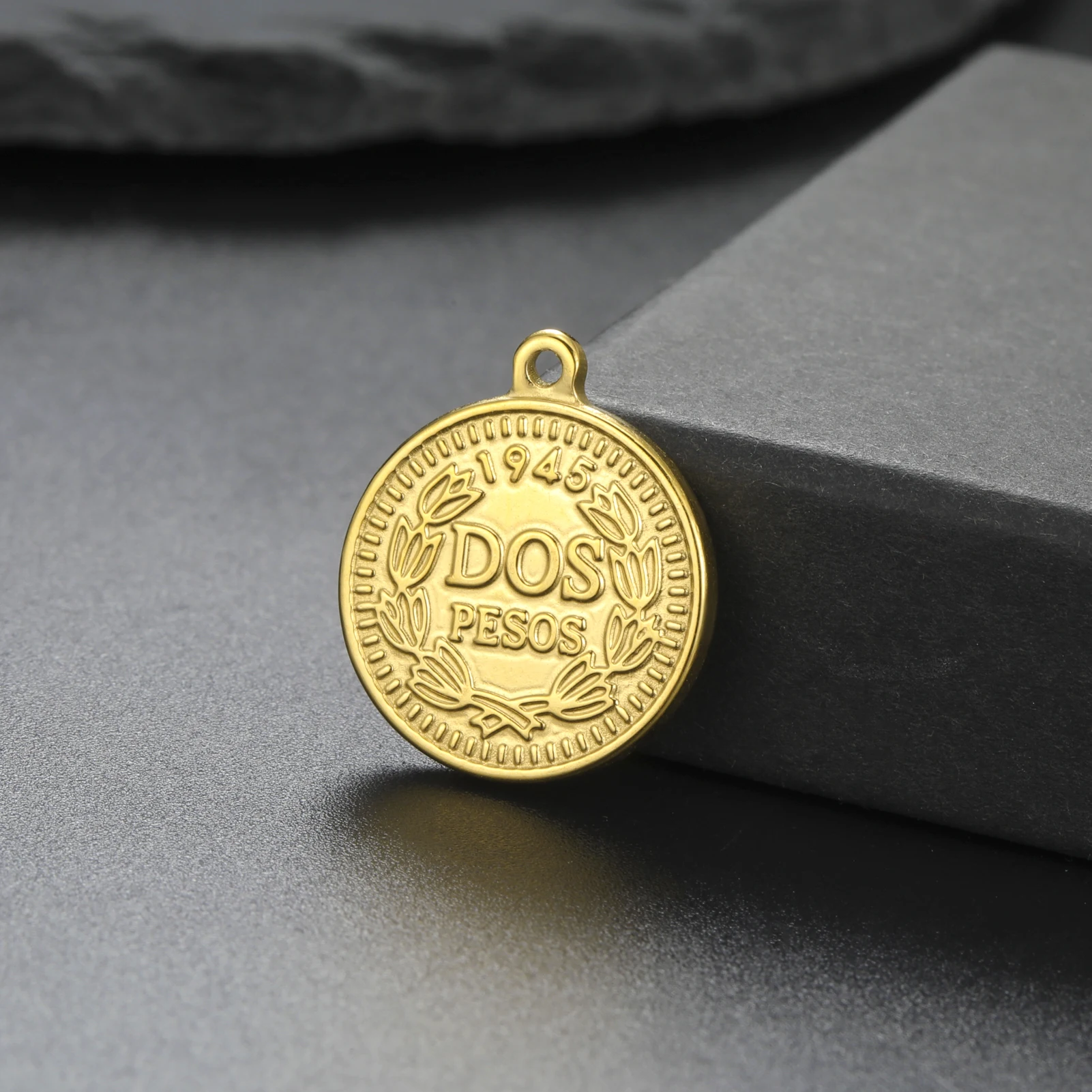 Медальон для монет Двусторонняя подвеска-головка DOS винтажный материал из