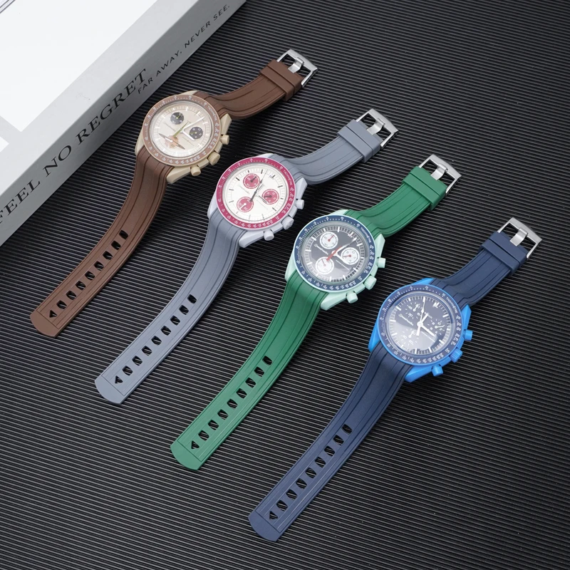 

Rubber Strap for Omega Seamaster 300 Swatch Joint MoonSwatch Watch Band 20mm TPU Silicone Waterproof Diving Replacement Bracelet