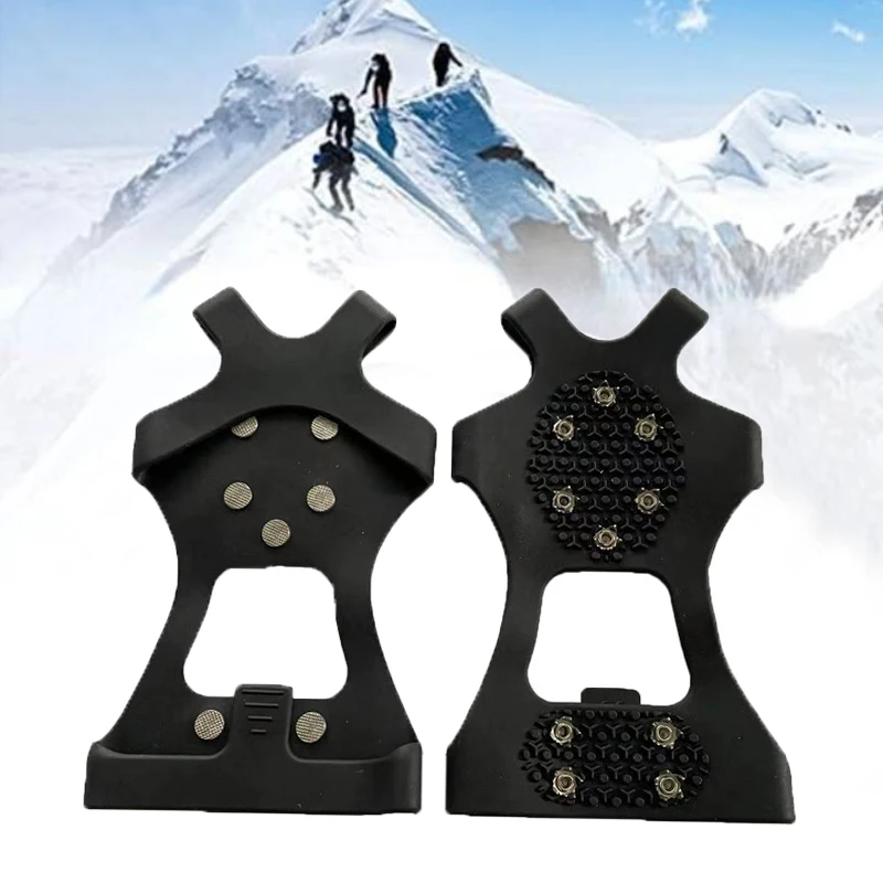 

1 Pair Snow Ice Claw Climbing Crampons 8 Studs Anti-Skid Ice Snow Camping Walking Shoes Spike Grip Winter Outdoor Equipment