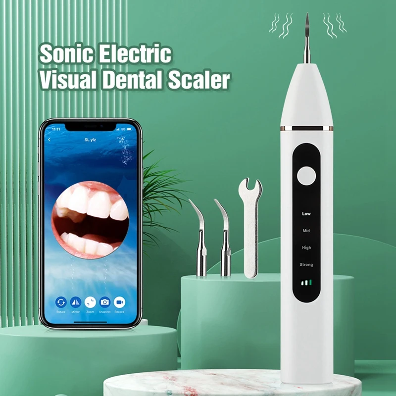 Sonic Electric Visual Scaler Remover Teeth Plaque Scaler Tartar Eliminator Stains Cleaner Tooth