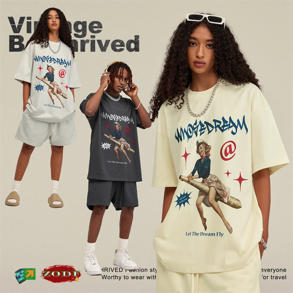 

Футболка мужская хлопковая свободного покроя, с принтом «Волшебная девушка»