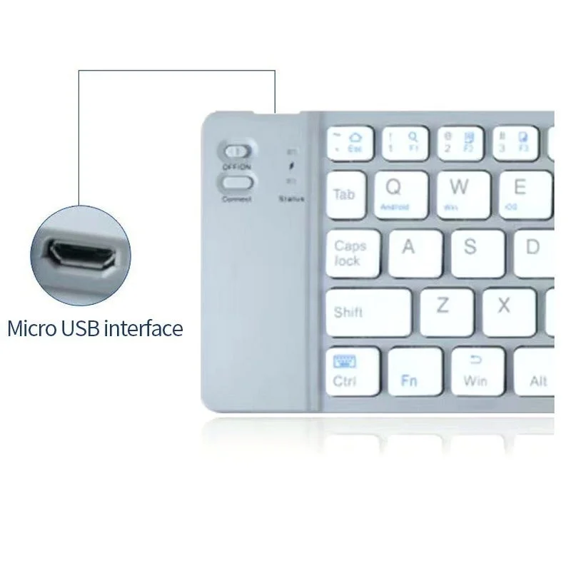 

Wireless Bluetooth Keyboard Mini Folding Keyboard 2 Fold Portable Keyboard Office Keypad For iPad Laptop For Windows Android IOS