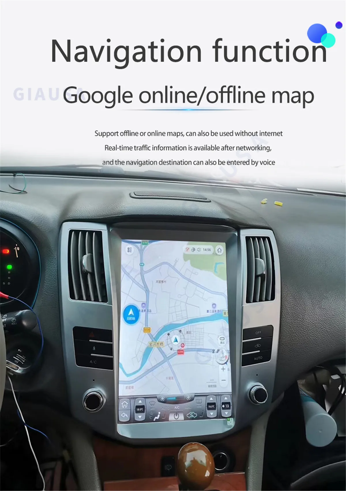 Автомобильный GPS-навигатор на Android 13 с IPS экраном для Lexus RX300 RX330 RX350 RX400h Toyota Harrier