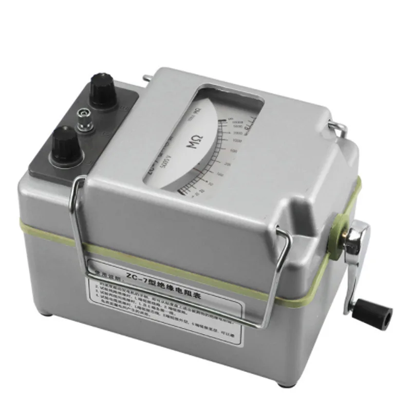 

Shanghai Sixth Electric Meter Factory ZC-7 Insulation Resistance Tester 5000V10000MΩ Megohm Watch Hand Meg