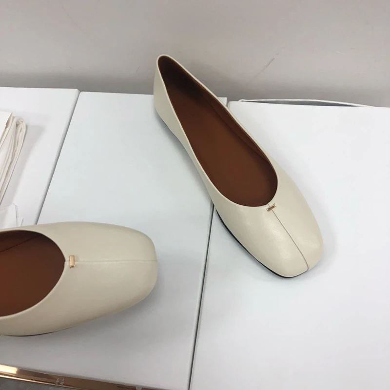Maxdutti французские минималистичные лоферы Женские однотонные туфли на плоской
