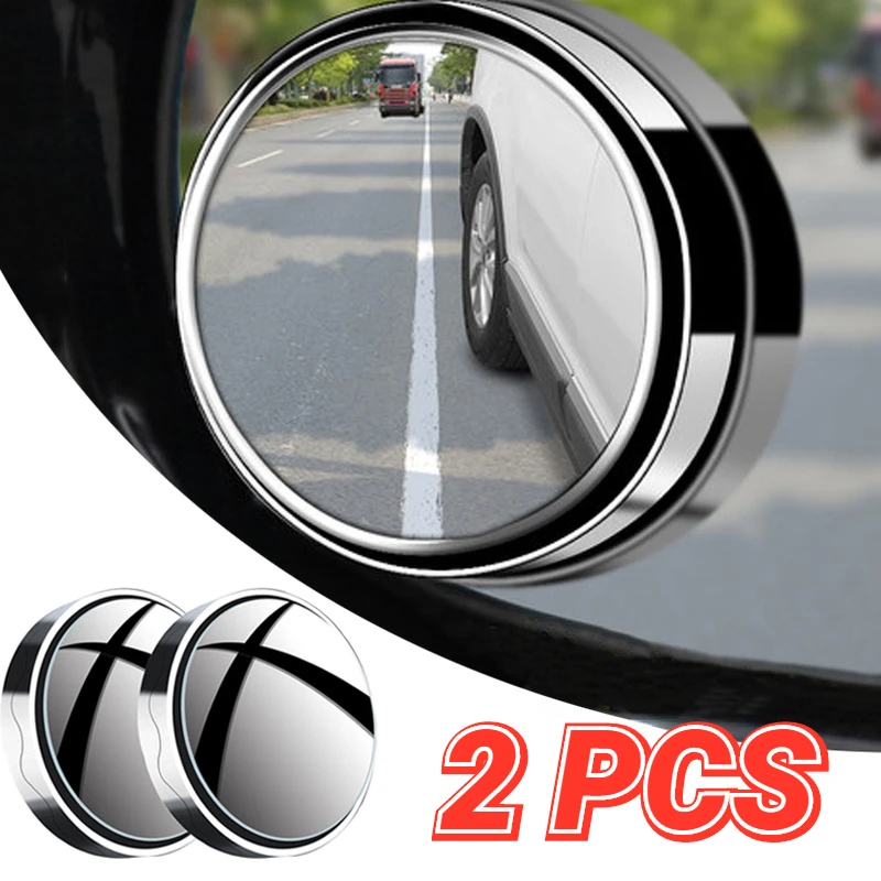 

2PCS Suction Cup Car Blind Spot Mirror Auto 360 Adjustable Parking Driving Auxiliary Wide Angle Rearview Round Convex Mirrors
