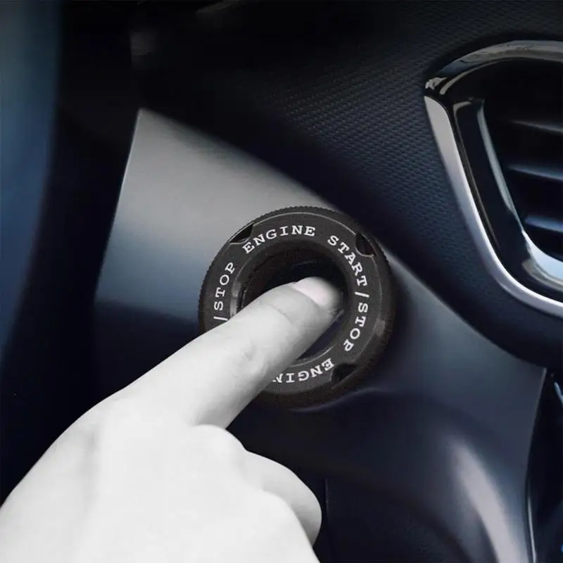 

Push To Start Button Cover Car Interior Modification One-button Start Button Ignition Switch Rotating Protective Cover