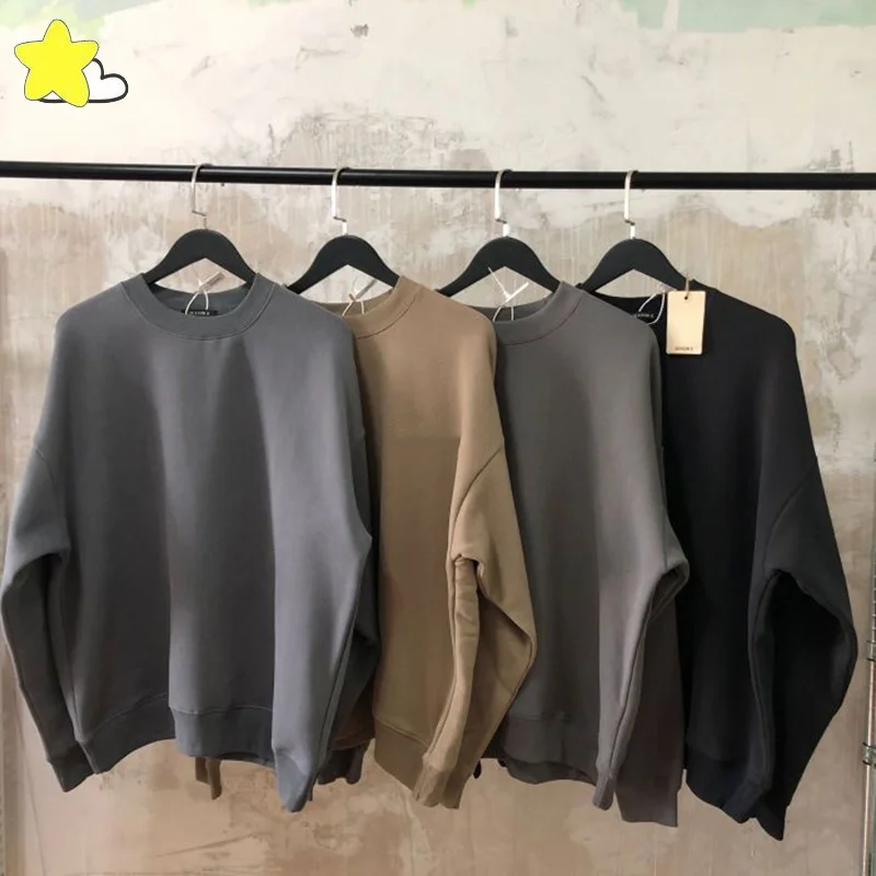 

Свитшот Kanye классический в западном стиле для мужчин и женщин, повседневный однотонный пуловер оверсайз с круглым вырезом, худи, 6 сезонов