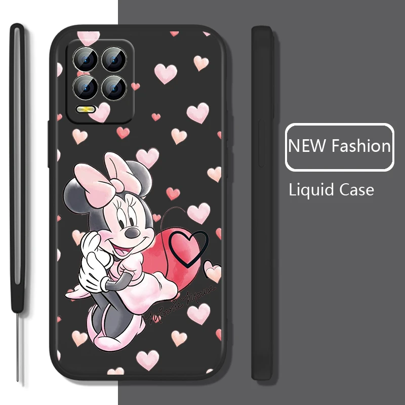 

Minnie Mouse Pink Baby Phone Case For OPPO Realme GT Neo 3 2 Master 8 9 Narzo 50A 50i Reno 7 Liquid Rope Candy Cover Coque Capa