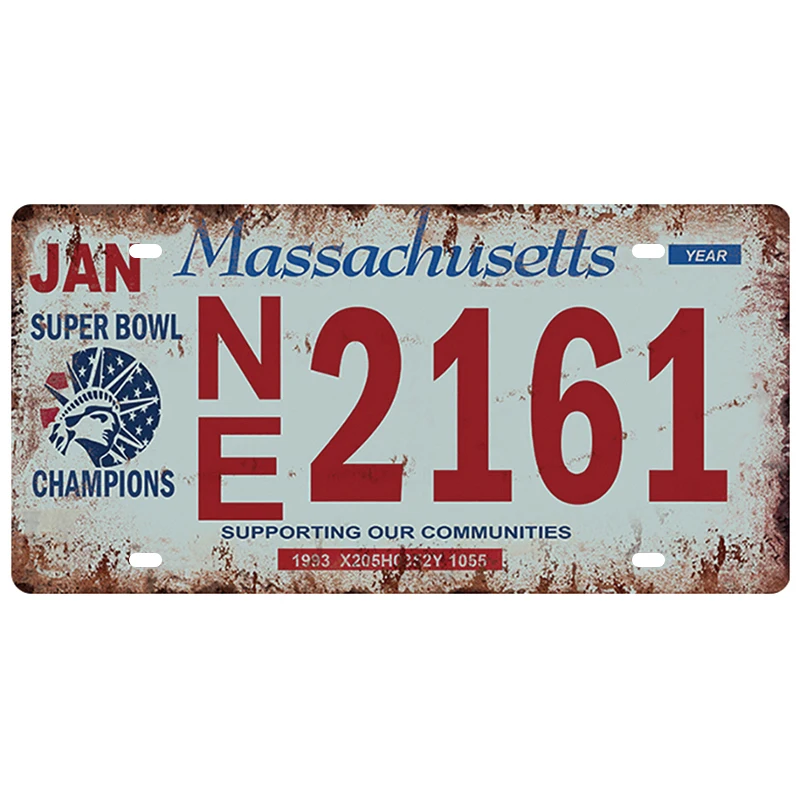 

USA Florida UK Car License Rusted Vintage Number Plate Signs Garage Car Club Bar Cafe Pin Up Tin Sign Metal Plaques Wall Decor