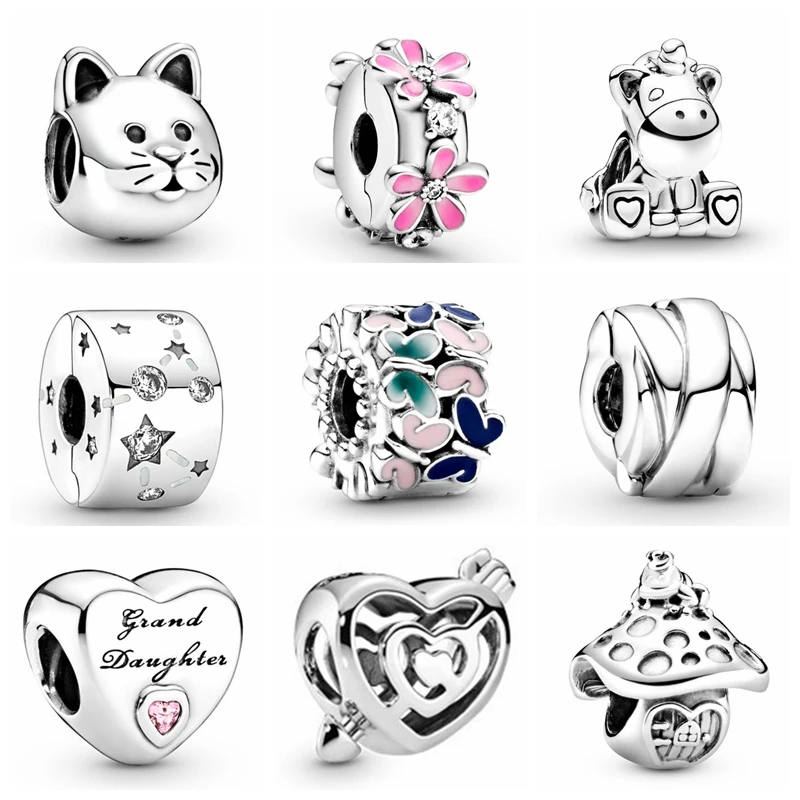 

Оригинальные бриллиантовые бусины с животными KOJ, подходят для оригинальных браслетов Pandora, безопасная Пряжка, Изящные Ювелирные изделия дл...