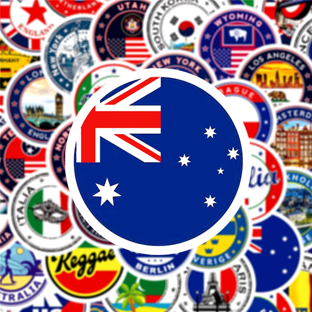 10/30/50PCS National Personality Logo Graffiti Stickers Luggage Computer Notebook Skateboard Waterproof Wholesale - купить по