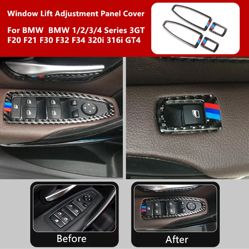 

Car Interior Window Lift Adjustment Button Cover Stciker For BMW 1/2/3/4 Series 3GT F20 F21 F30 F32 F34 320i 316i GT4 Car Stying