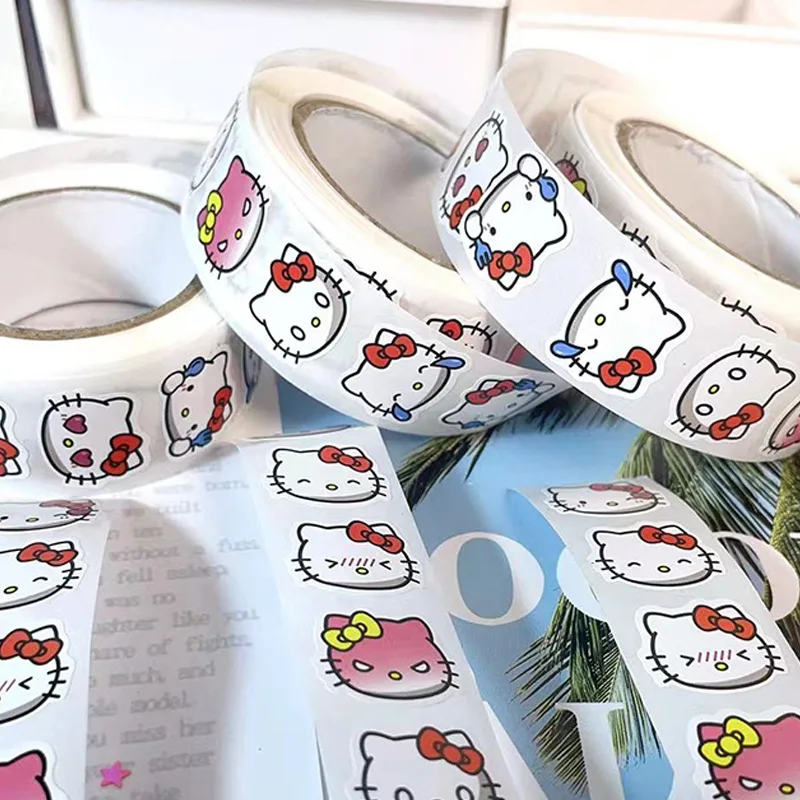 

Sanrio Cute Cartoon Hello Kitty Pachacco Roll Stickers Decorative Sealing Sticker Kawaii Portable Gift Anime Kuromi Sticker Tape