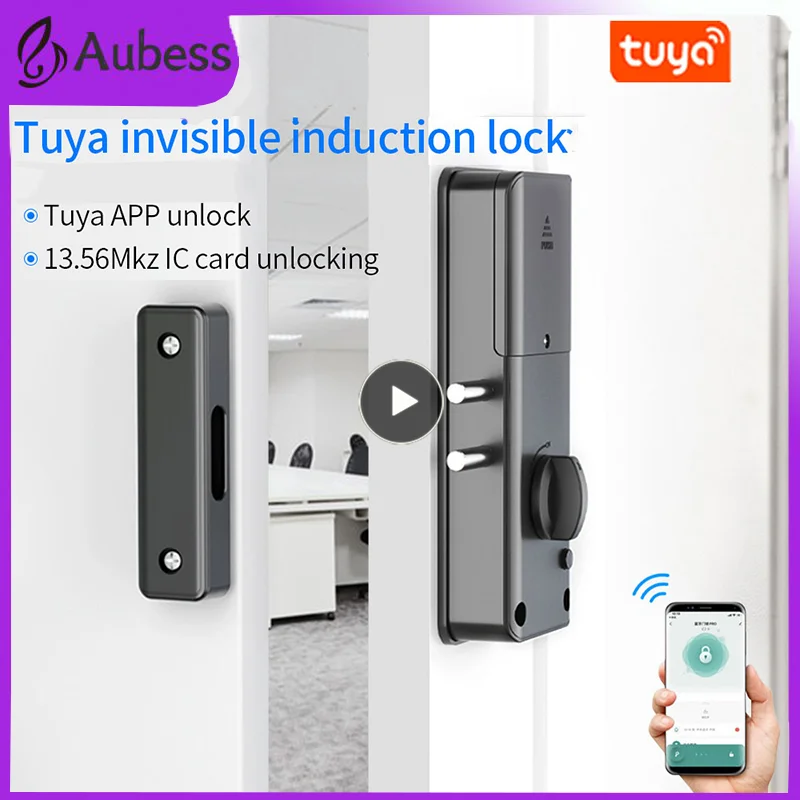 

Smart Electric Motor Lock With Tuya App Keyless Entry Door Lock Concealed Invisible Installation IC Card Lock For Wooden Door