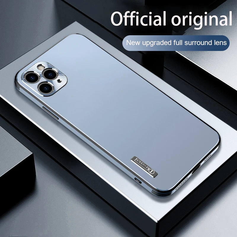 

Laser wire drawing For iphone 12 11 Pro Max mobile phone case all-inclusive lens anti fall high-end luxury protective cover