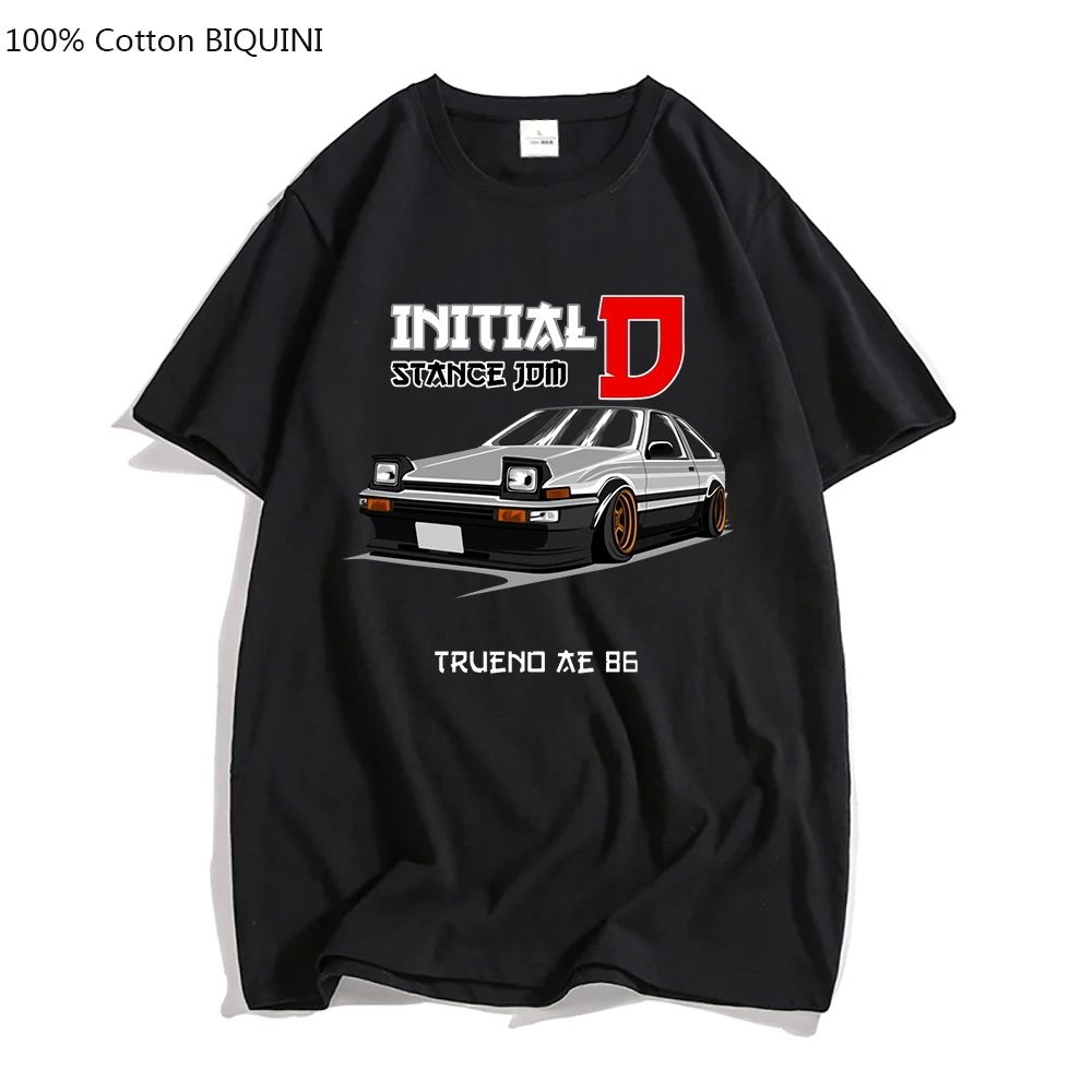 Initial D Trueno Ae86 Летняя Повседневная Мужская Футболка С Дрифтовым Принтом Хлопковые