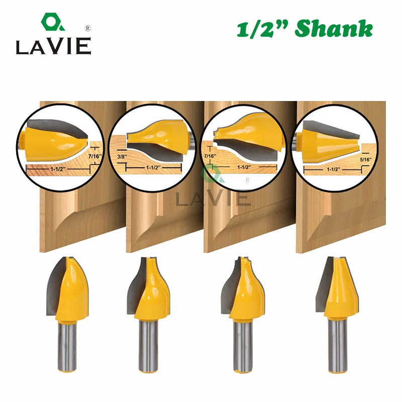 Концевая фреза с вертикальной приподнятой панелью хвостовик 1/2 дюйма |