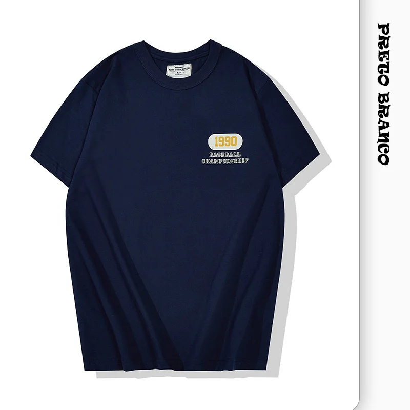 Черно-белая бейсбольная Спортивная футболка ORQ с круглым вырезом и коротким