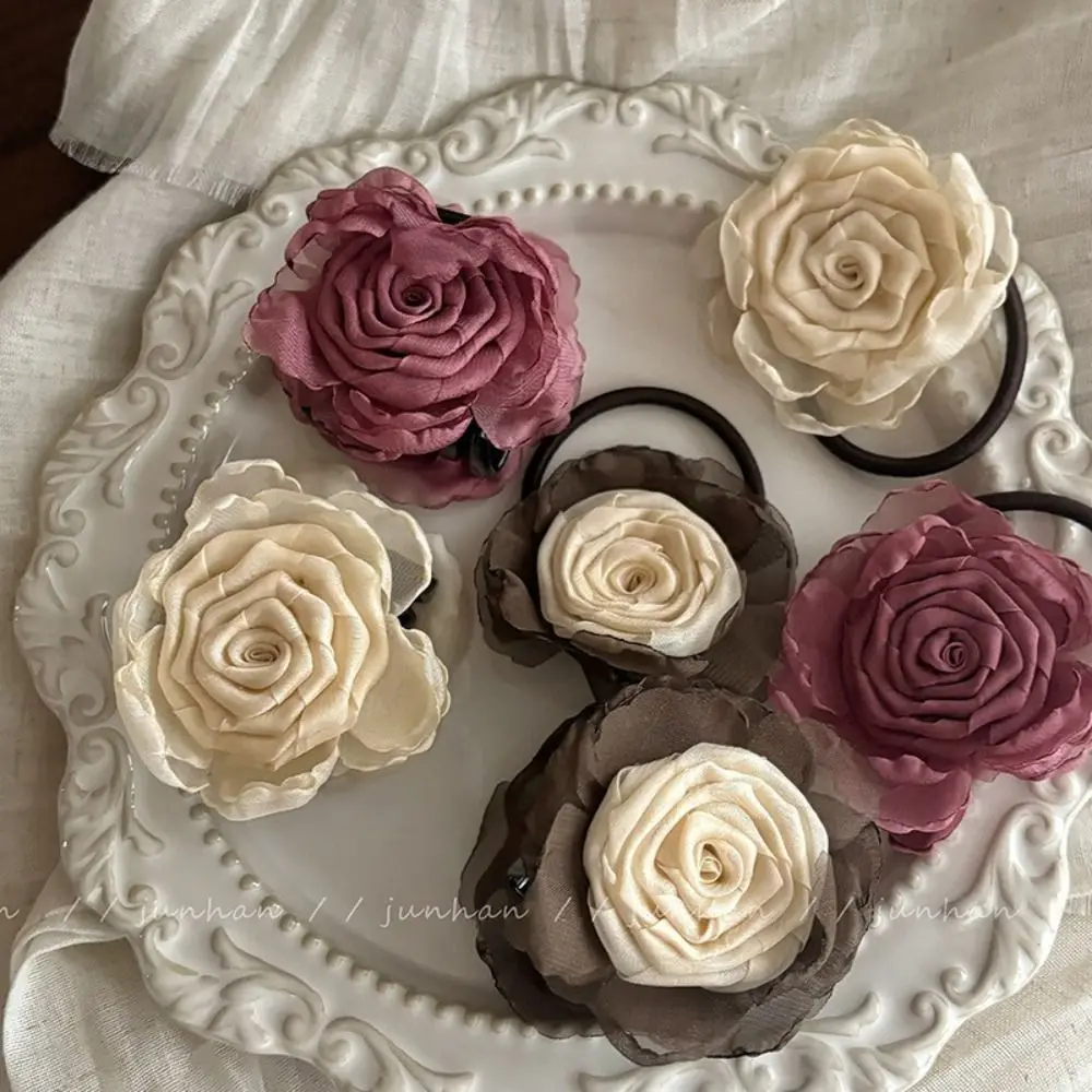 Новый китайский стиль ретро роза коготь для волос модный дизайн эластичная