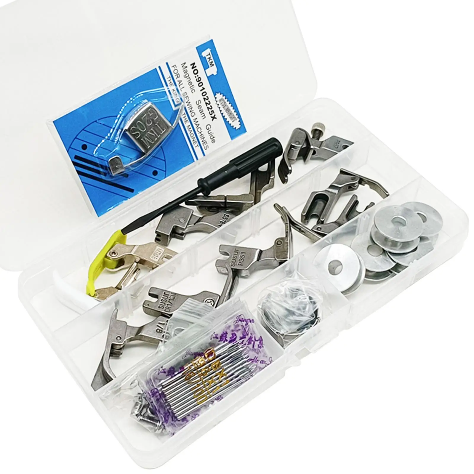 

Набор прижимных лапок с чехлом оверлок для ремонта аксессуаров пуговиц бусин