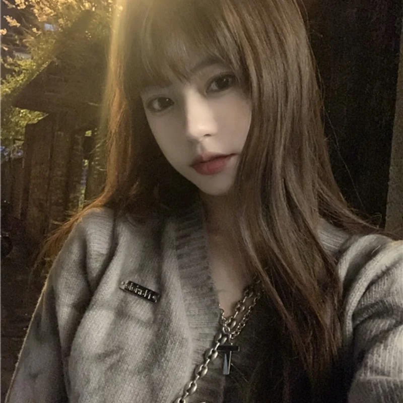 Кардиган Harajpoo женский с асимметричными булавками на пуговицах трикотажный