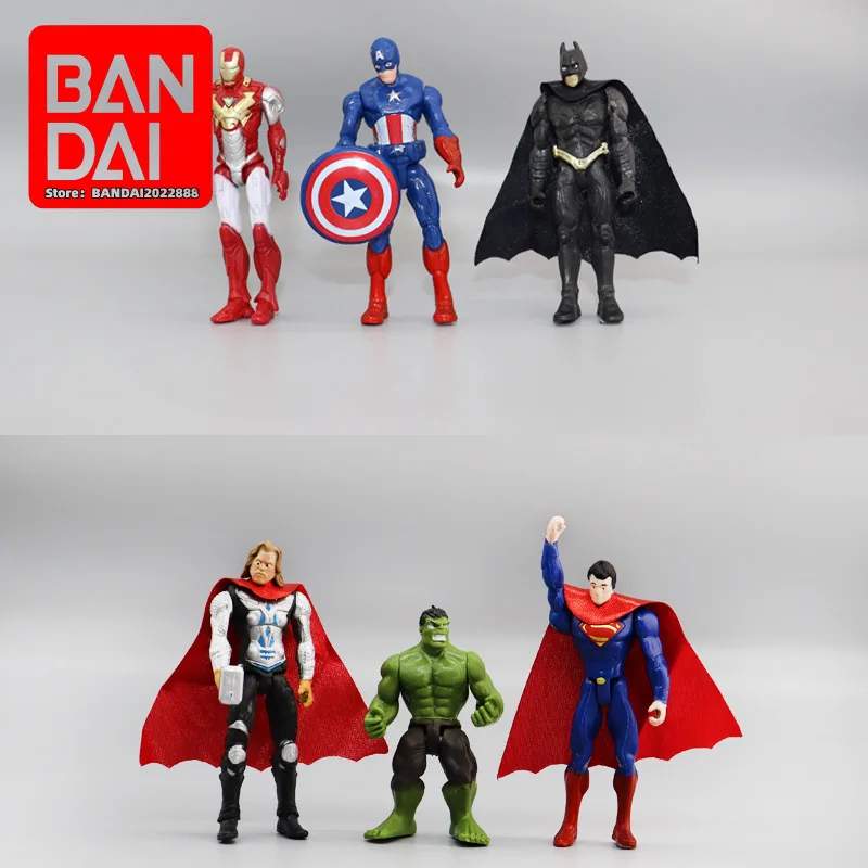 

6 Models Superhero Anime Iron Man Superman Batman Doll Combination Car Ornament Decoration Decoration Ornaments