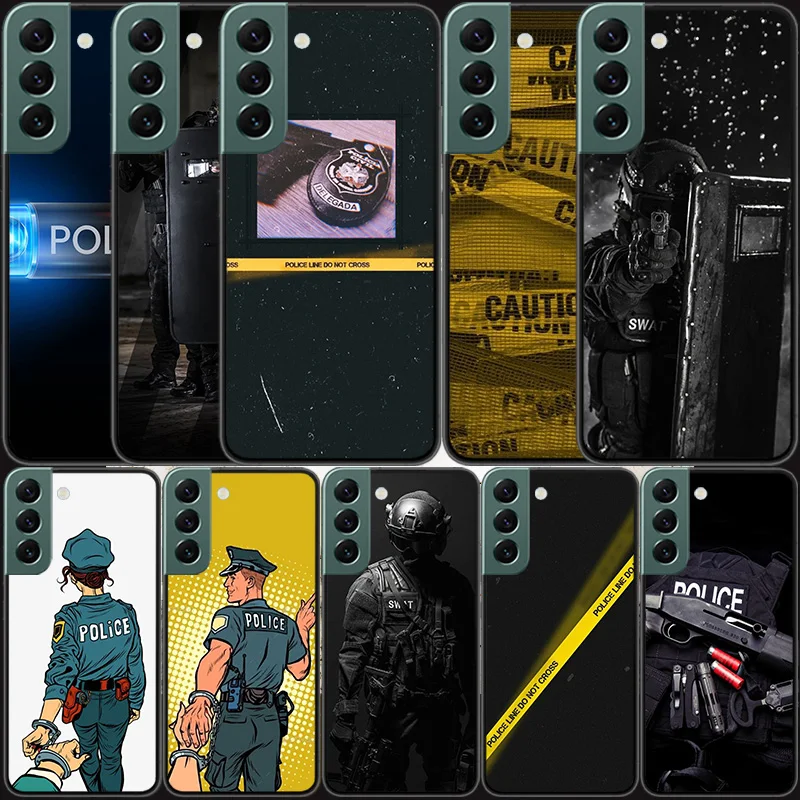 

Police SWAT FBI Phone For Samsung Galaxy Note 20 Ultra 10 Lite 9 8 M11 M12 M21 M30S M31S M32 M51 M52 Case J8 J6 J4 Plus M60S M80