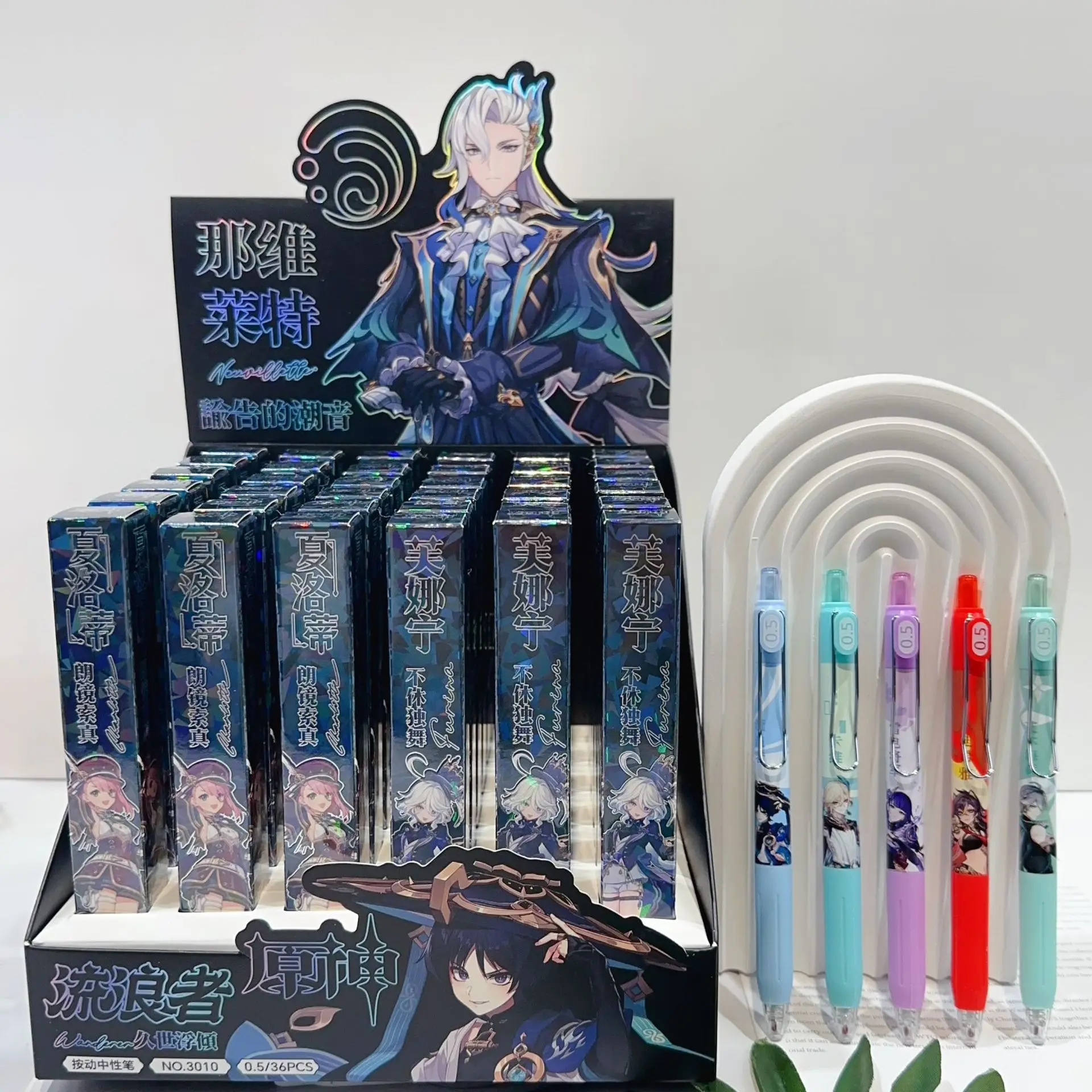 36 шт. Genshin Impact Frina Charlotte гелевые ручки лазерная Светоотражающая искусственная кожа