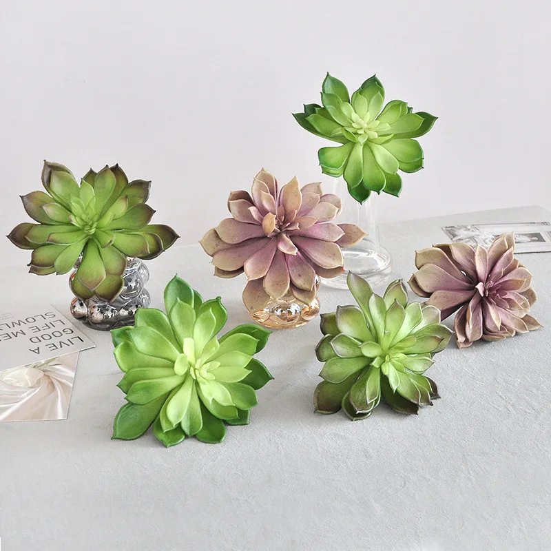 DIA 17 см искусственные зеленые растения драгоценный камень лотос тактильный