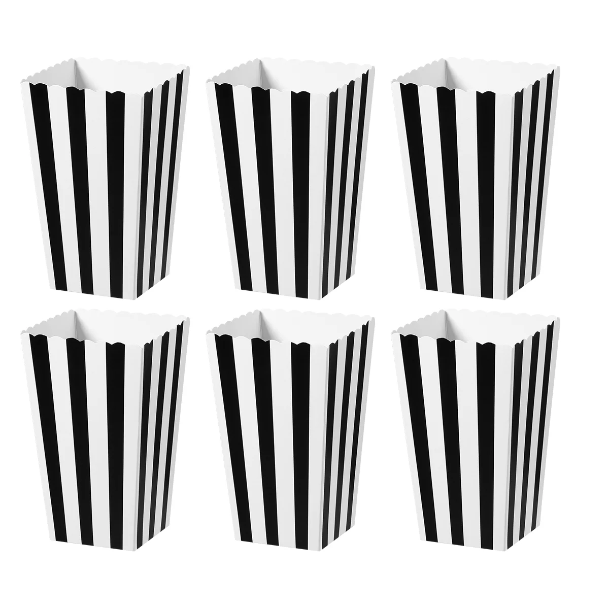 

24pcs Popcorn Boxes Lightweight Portable Popcorn Containers Stripe Boxes Paper Bags for Dessert Tables Theater Wedding Party