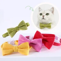 cute candy color cats collar adjustable safety buckle puppy chihuahua necklace pets bowknot kitten bow tie supplies
