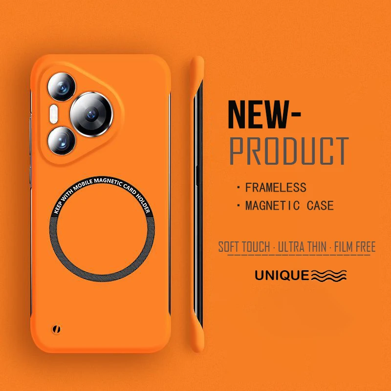 Ультратонкий Твердый поликарбонатный Магнитный безрамочный чехол для телефона