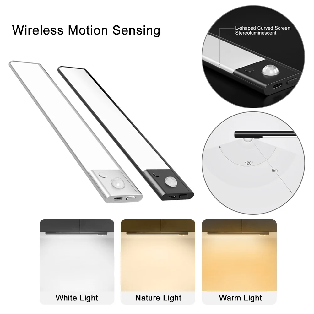 

Wireless Motion Sensor Light Smart Rechargeable LED Night Light Cabinet Wardrobe Lighting Wall Decorative Lamp Room Aisle Lights