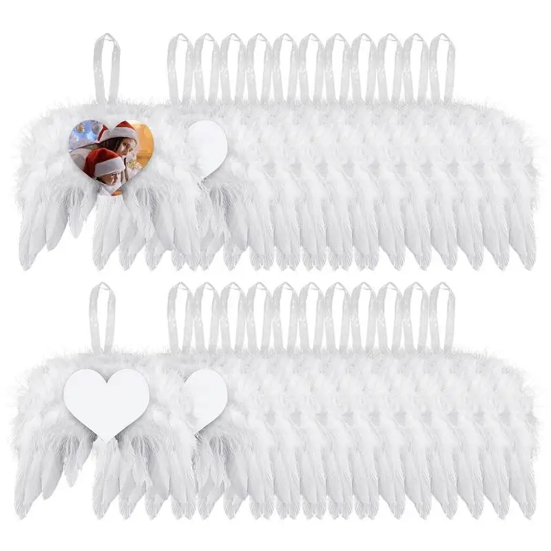 

Перо, крылья ангела, украшения для рождественской елки, 24 шт., белые крылья ангела, подвеска для рукоделия, крылья ангела, подвеска для рождес...