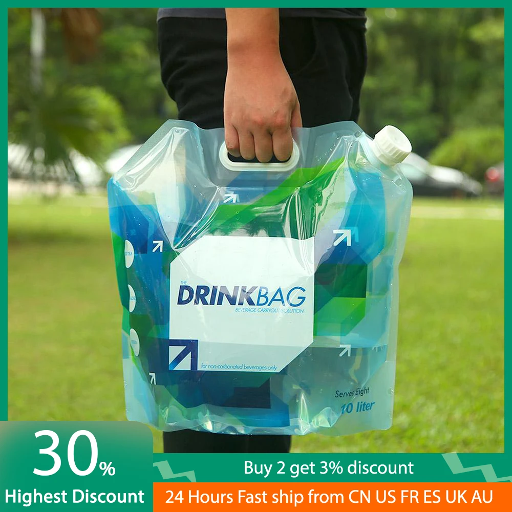 

Portable 10L Outdoor Camping Hiking Folding Water Bag Hydration Pack Storage Container Foldable Picnic Drinking Container Bag
