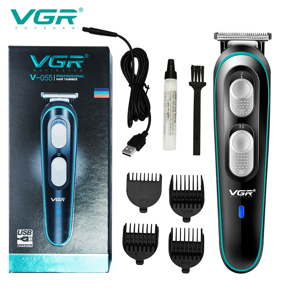 

VGR V055 Hair Clipper USB Electric Beard Cutter Adjustable Carbon Steel Blade Hair Trimmer Cutting Machine