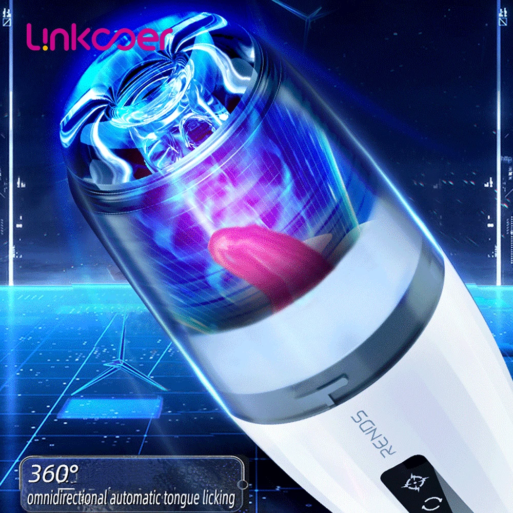 Linkooer Automatic Sucking Vibrator Male Masturbator Realistic Retractable Tongue Powerful Masturbation Cup Sex Toys for Men