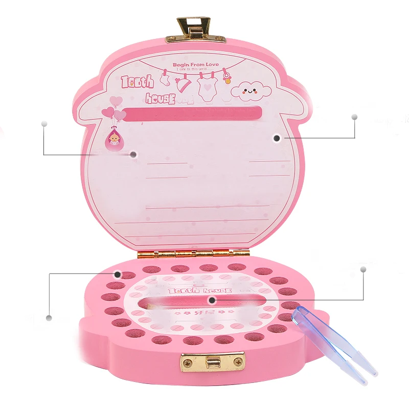 Детская деревянная коробка для зубов органайзер хранения молочных пуповка сбора