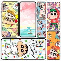 anime crayon shin chan for samsung galaxy a23 a73 a71 a53 a52 a51 a33 a32 a22 a03s a03 a02s a31 5g black soft tpu phone case