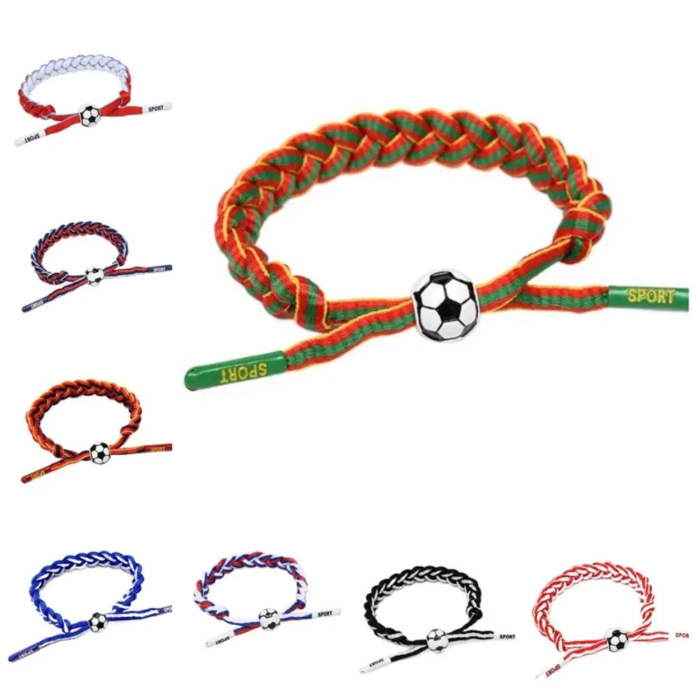 Креативный браслет ручной работы с футбольным мячом тканый для спортивной