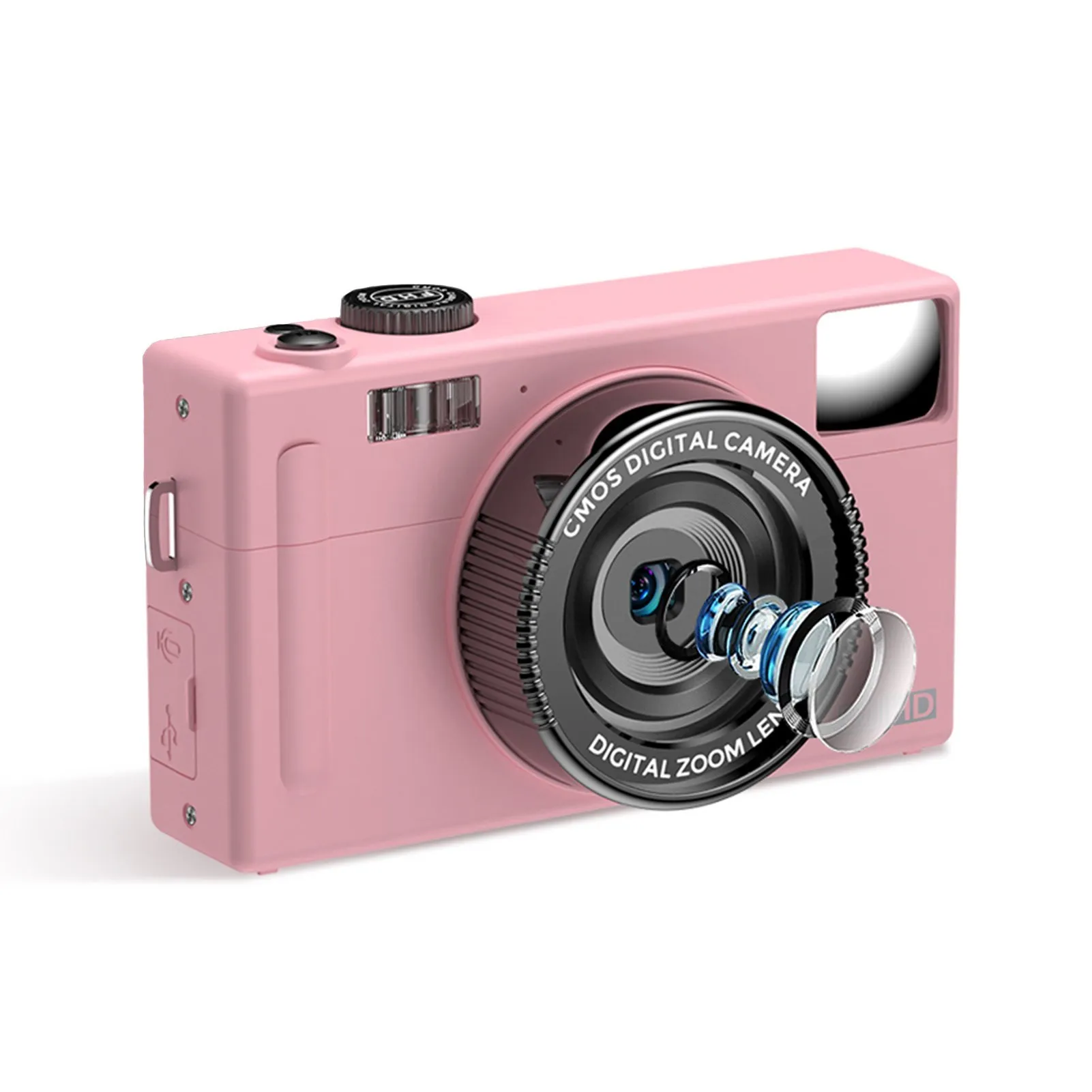 New 1080P Digital Camera Video Camcorder 48MP 3.0 Inch Auto Focus 16X Digital Zoom with Selfie Flash Mirror for Kids Teens Sale