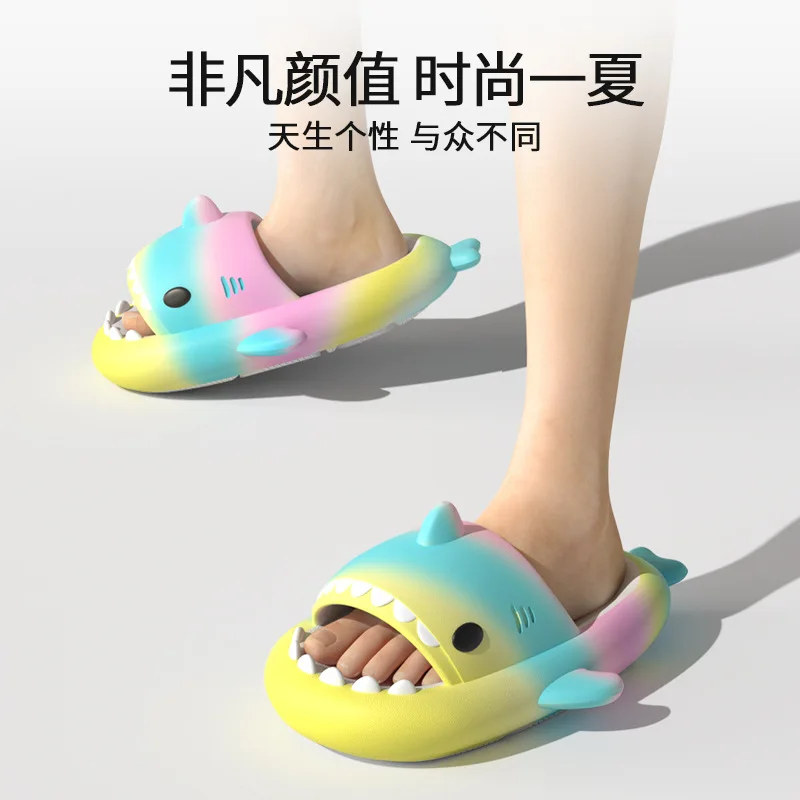 Man Women Shark Slippers Cyberpunk Summer Home Anti-Skid Eva Couple Cool Streetwear Slipper Outdoor Men's Slides Funny Shoes