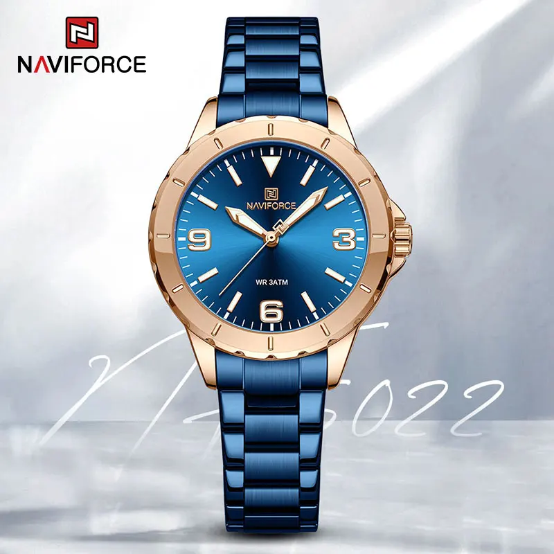 Luxury Watch Women NAVIFORCE Stainless Steel Bracelet Ladies Watches Top Brand Casual Fashion Quartz Women Wristwatches Relogio