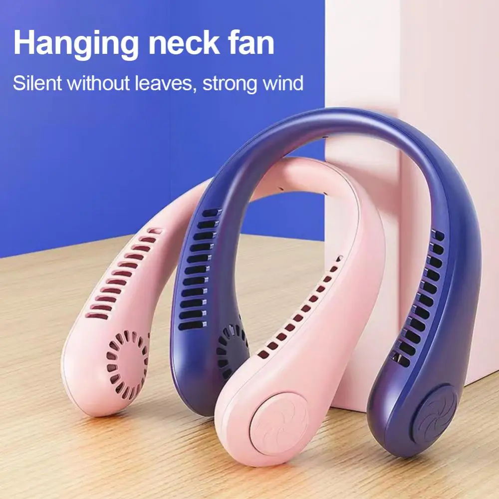 

Neck Fan Turbo 2000mAh Portable Ventilator Bladeless Cooling Mute Fan USB Rechargeable Wearable Neckband Fan For Outdoor Indor